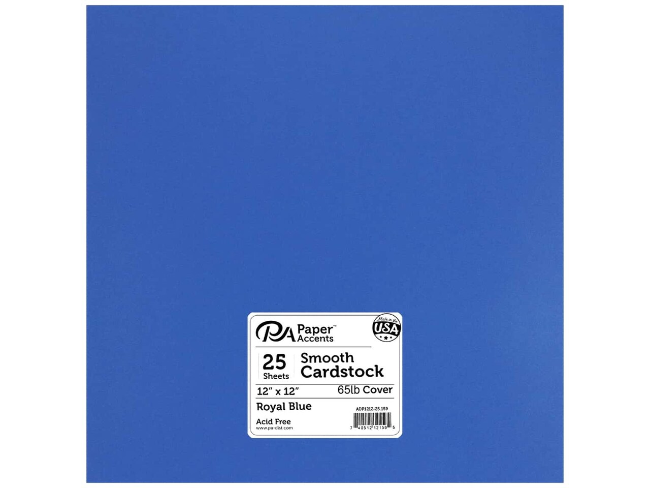 Paper Accents Smooth Cardstock - 12 x 12 in. - #159 Royal Blue 25 pc.